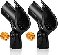 Vista 1 de 2 soportes para micrófono, clip universal de micrófono para soporte de micrófono con 5/8 pulgadas macho a 3/8 pulgadas hembra adaptador de tornillo