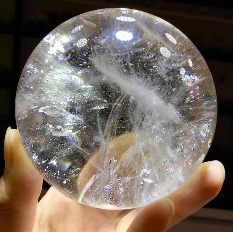 Sphère en quartz de roche authentique taillée pour collectionneurs de minéraux