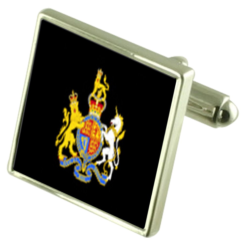 Select Gifts Men's Silver Royal Navy Insignia Rank Warrant Officer Cufflinks With Pouch