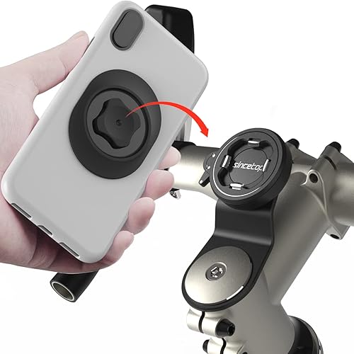 Miniatura 1 de sincetop Soporte de teléfono para bicicleta, soporte para teléfono celular de bicicleta de montaña, abrazadera universal de aluminio para manubrio,