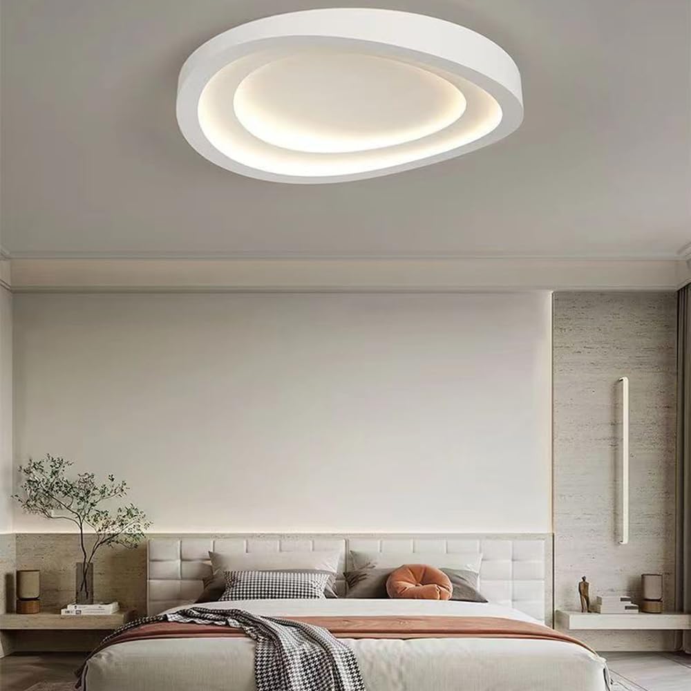 Moderne Deckenleuchte, 50CM Dimmbare 3000K-6500K Deckenlampe Schlafzimmer, Minimalistische Kreativitätsform Lampe Deckenlampe für Wohnzimmer Schlafzimmer Küche Flur (D 50CM)