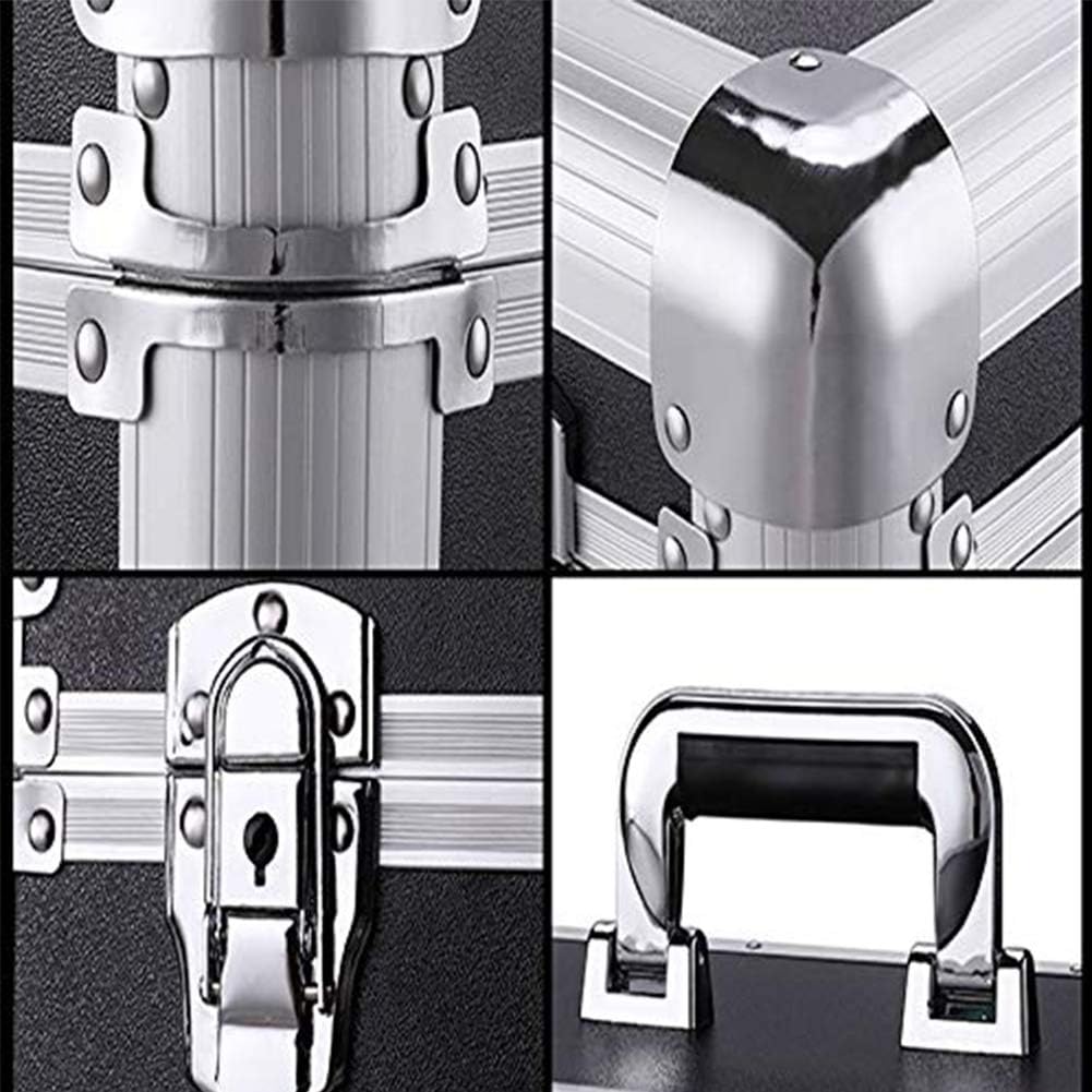 Portable First Aid Box Aluminum Alloy Diagnosis Lockable 2 Layer Case kit Bag Large Adjustable Shoulder Strap 48x31x32.5 cm
