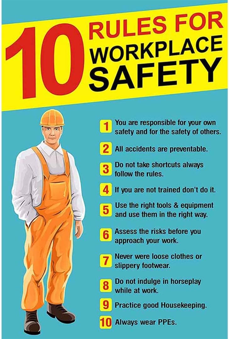 Sp-243654 10 Rules For Workplace Safety Poster
