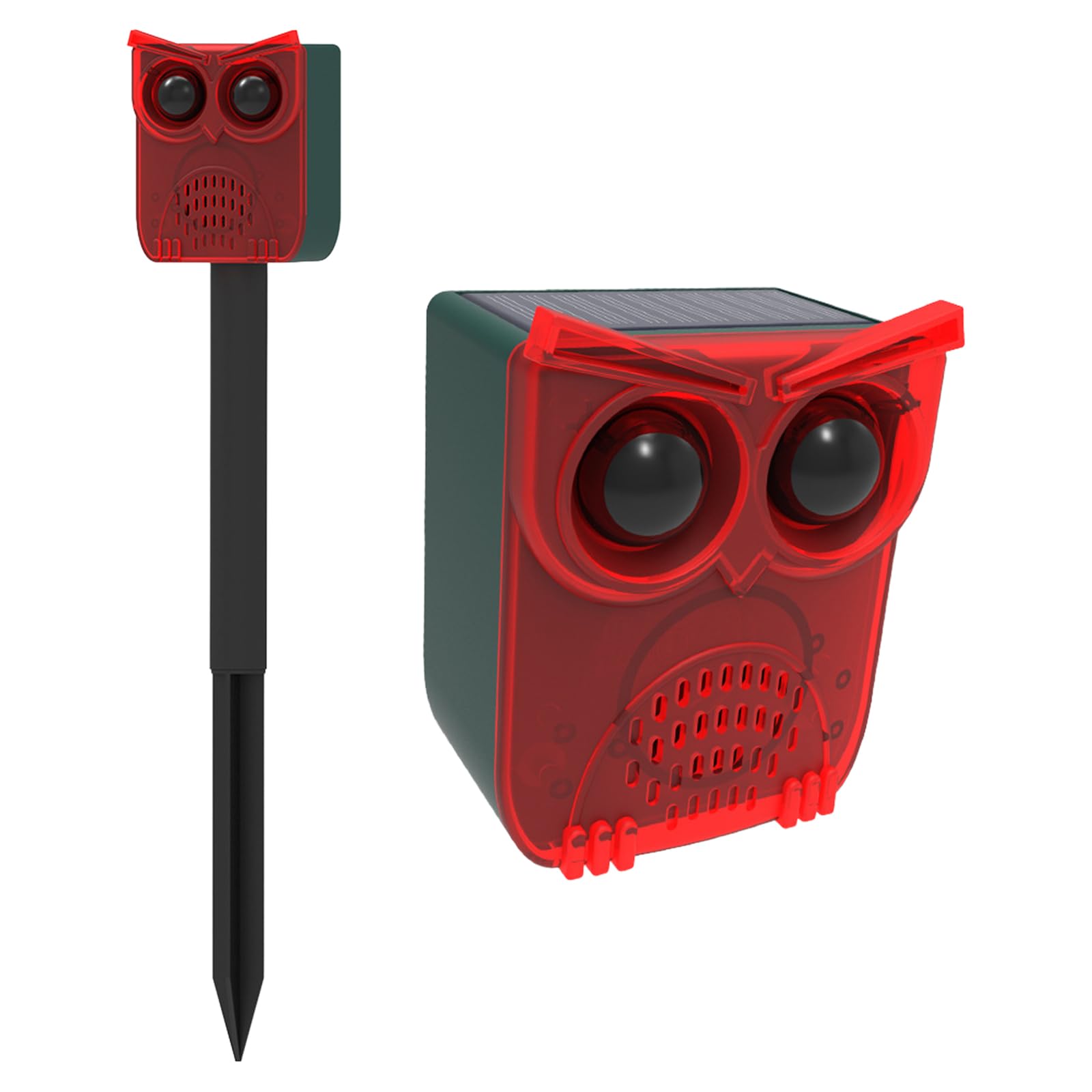 Introti Solar Outdoor Motion Sensor Alarm Dog Barking&Gunshot Sound Loud Noise Maker