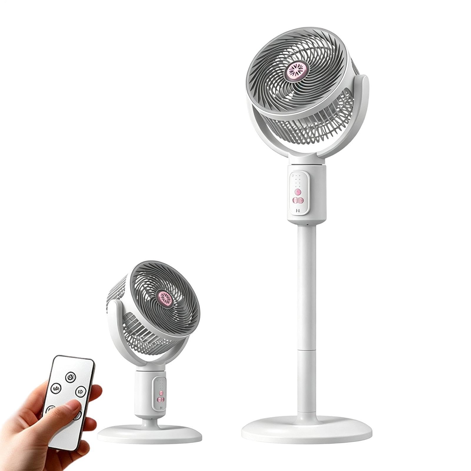 Ventilatore A Piantana Oscillante 5 Velocità Timer 8 Ore Ricaricabile | Ventilatori A Piantana Elettrici Per Camera, Soggiorno, Casa, Ufficio, Comodino