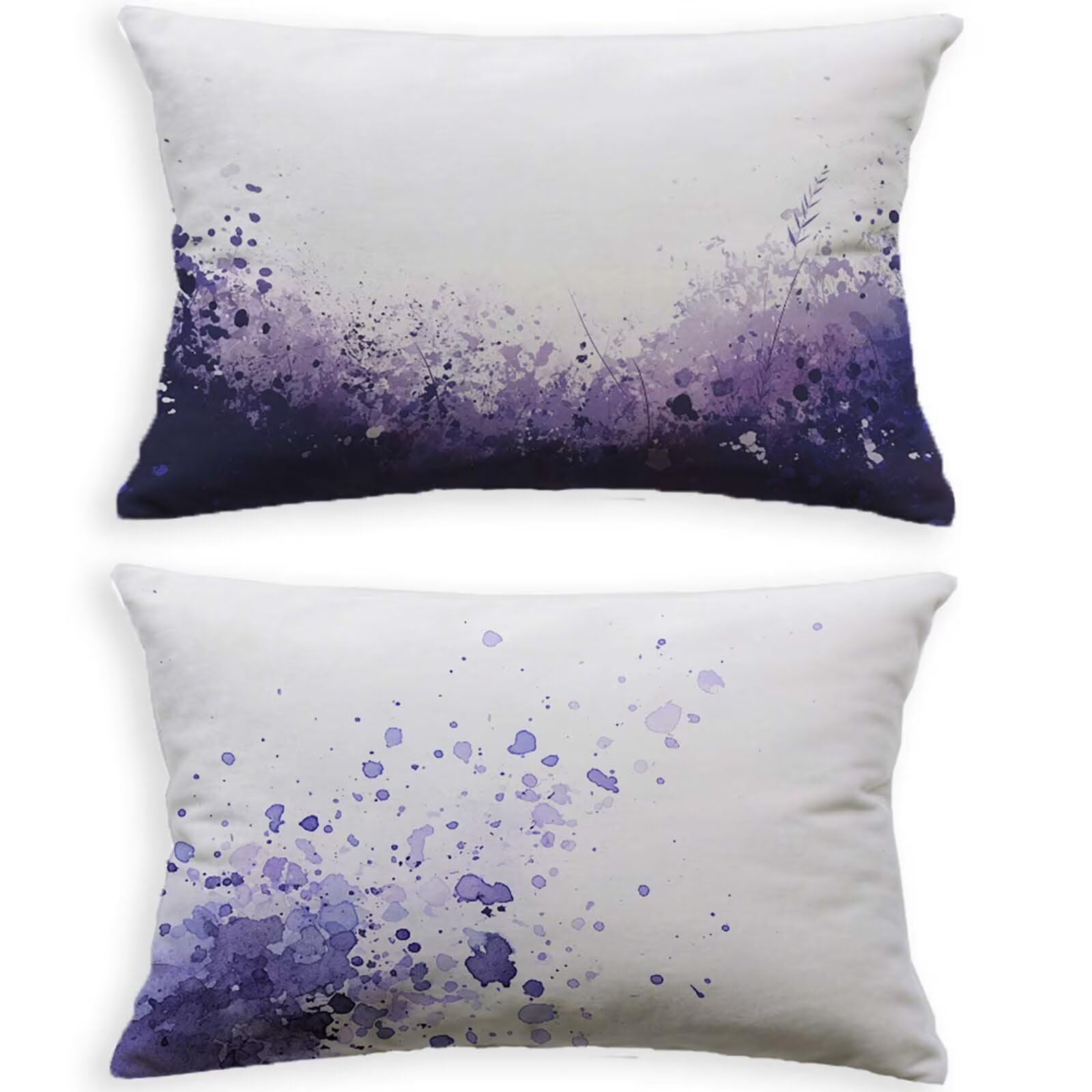 Housses de coussin déperlantes et anti-UV 50x70cm blanc en lin pour extérieur