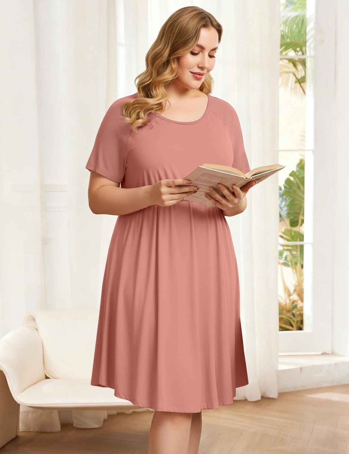 MONNURO Plus Size 3 in 1 Labor/Delivery/Hospital Gown Nursing Maternity Nightgown Dress for Breastfeeding 1-5XL