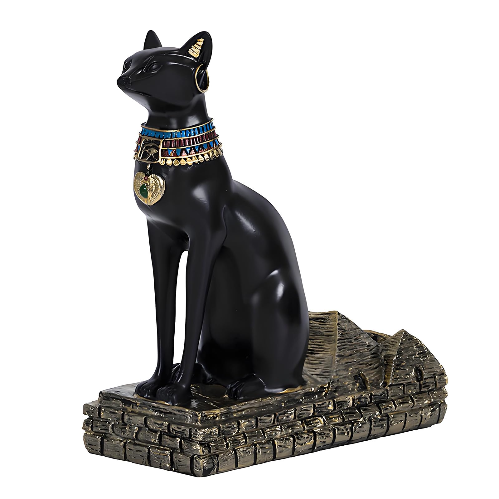 TQUXNGA Bastet Anubis Statue Wine Bottle Holders Stand Ancient Egyptian God Resin Display Rack for Entertaining Guests Decors Bastet Wine Bottle Holders