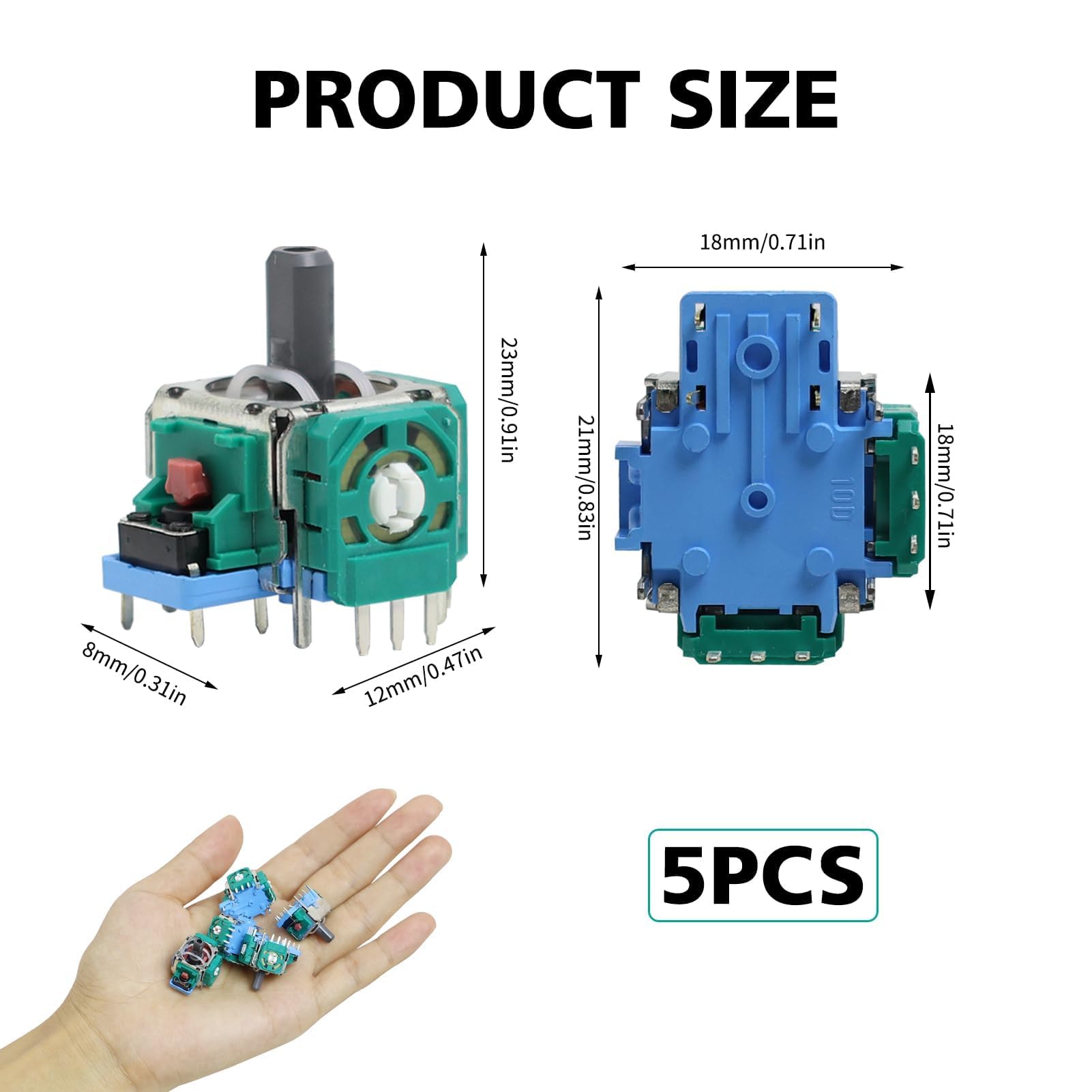 Potentiomètres Joystick PS5 Janwien - Lot De 8 Pièces 2.3KΩ Pour Réparation Manette DualSense
