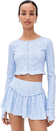 LOVESHACKFANCY Womens Laudie Zip Up