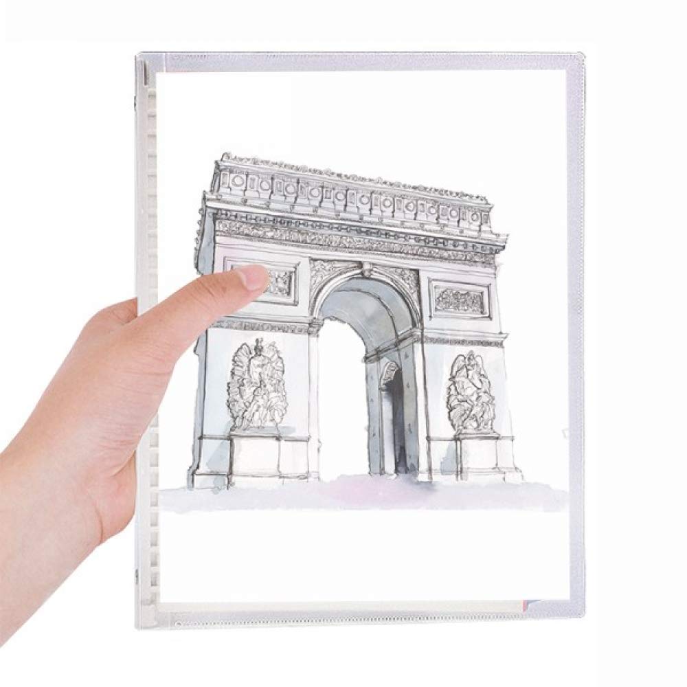 Carnet à feuilles en spirale rechargeable Arc de Triomphe design Paris premium