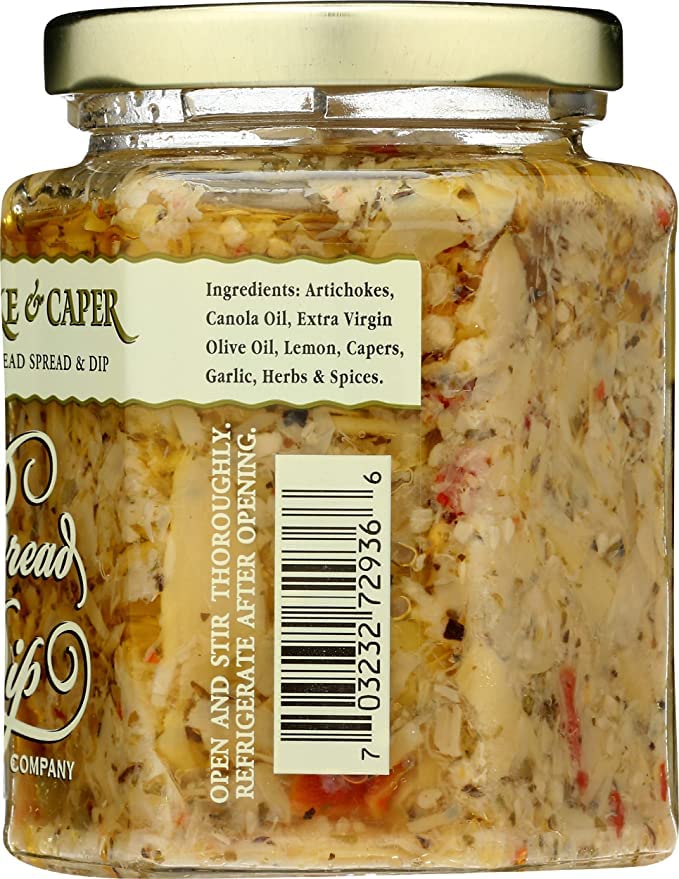 Miniatura 6 de Dip de alcachofa y alcaparras de The Bread Dip Company - Tarro de 8 onzas (paquete de 2) con cuchara de degustación  Set de regalo gourmet de Dip