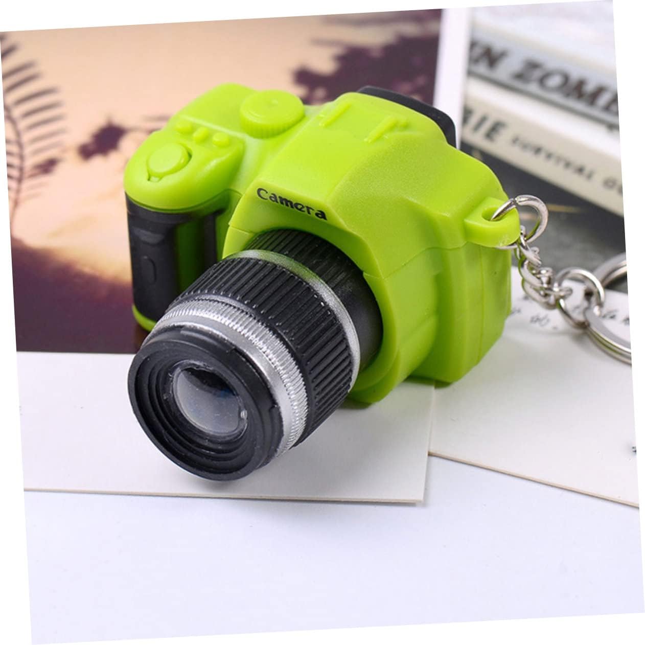 Mini Camera Shape LED Keychain Accessories Glowing Keyring Decoration for Back Key Holder Mixed Color