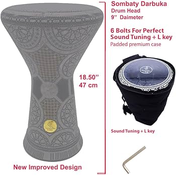 Amazon | Gawharet El Fan 18.5インチ Darbuka Doumbek ドラム ソン