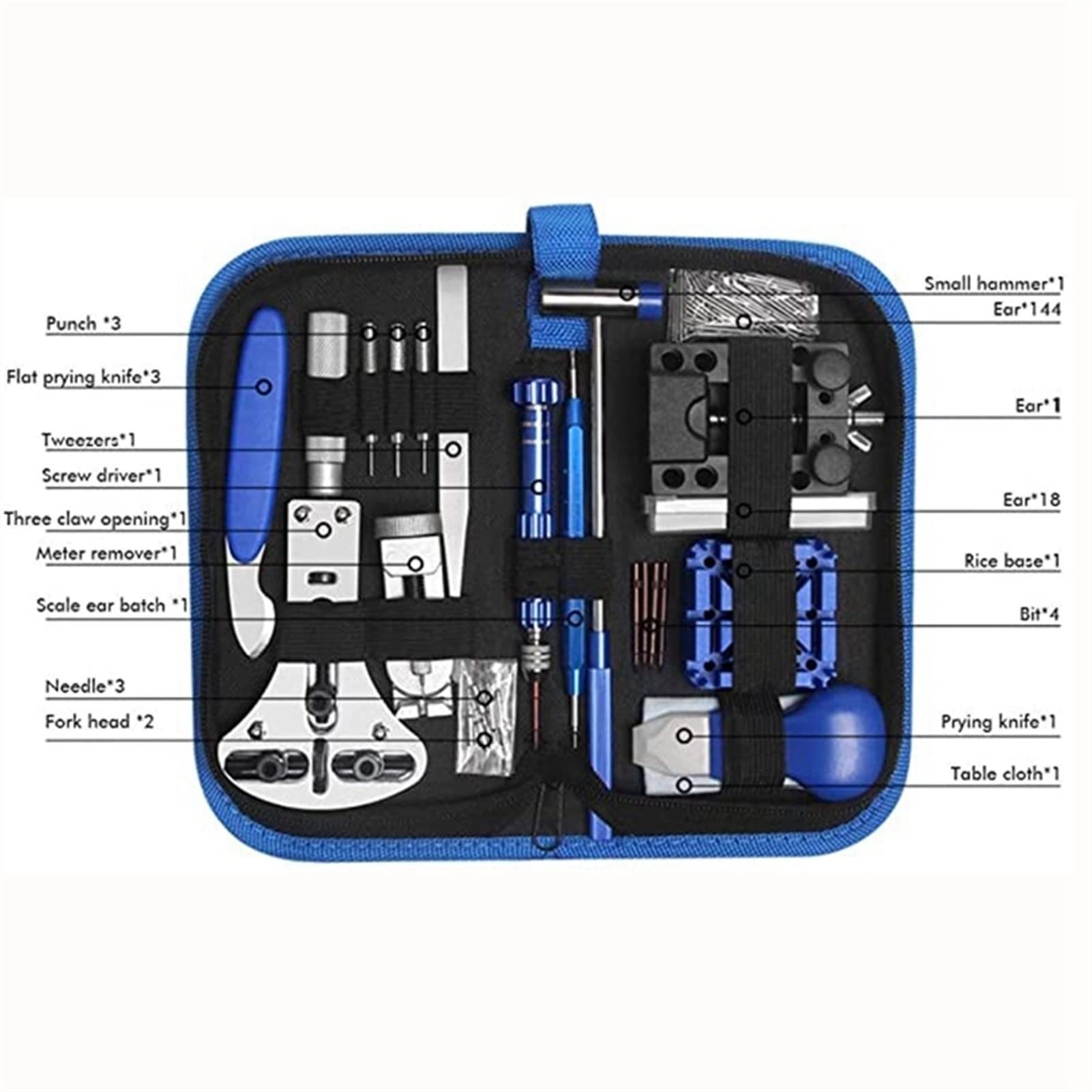 Uhrenwerkzeug Uhrenreparaturwerkzeug Uhrenbatteriewechsel Ersatz Uhrenbodenöffner Reparaturset Federhebel Werkzeugkastenöffner-Set Uhrenreparaturwerkzeuge