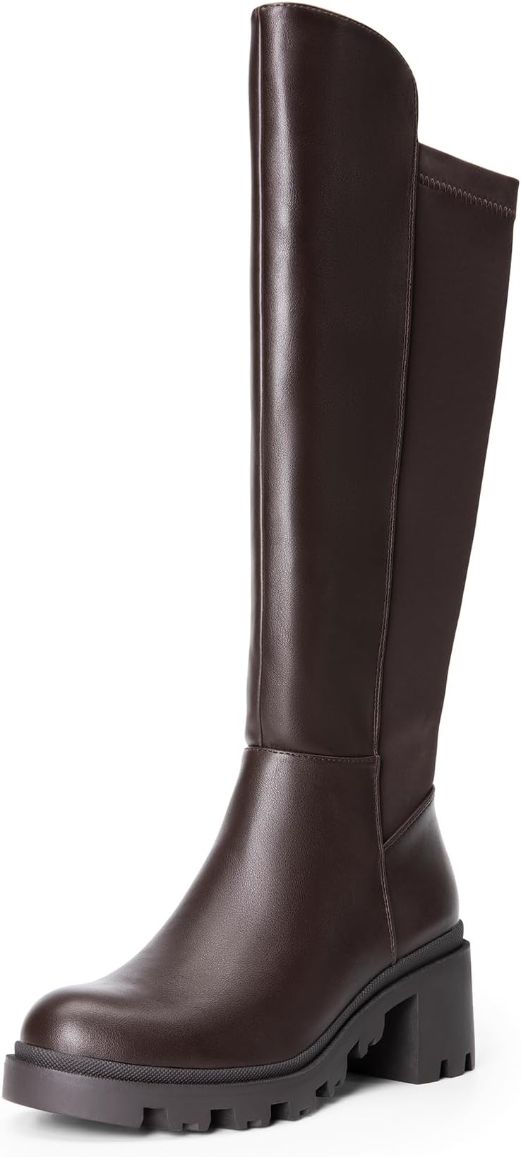 Women's Knee High Boots, Comfortable Platform Round Toe Stretch Boots for Women