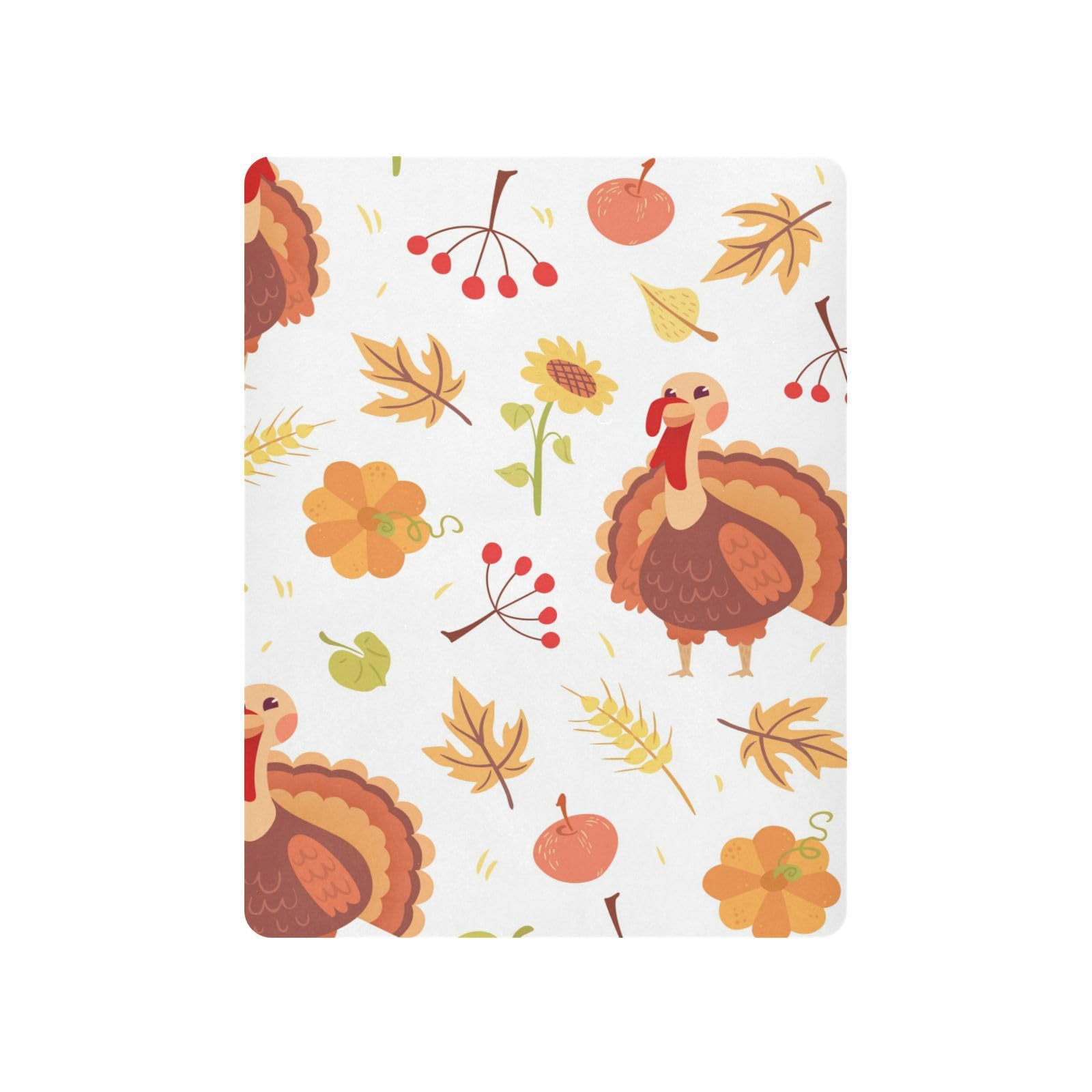 Moudou Thanksgiving Turkey Playard Sheet for Boy Girls, Soft Breathable Fitted Toddler Sheet for Standard Playard Bed Mattress, 39 x 27 x 5 Inch