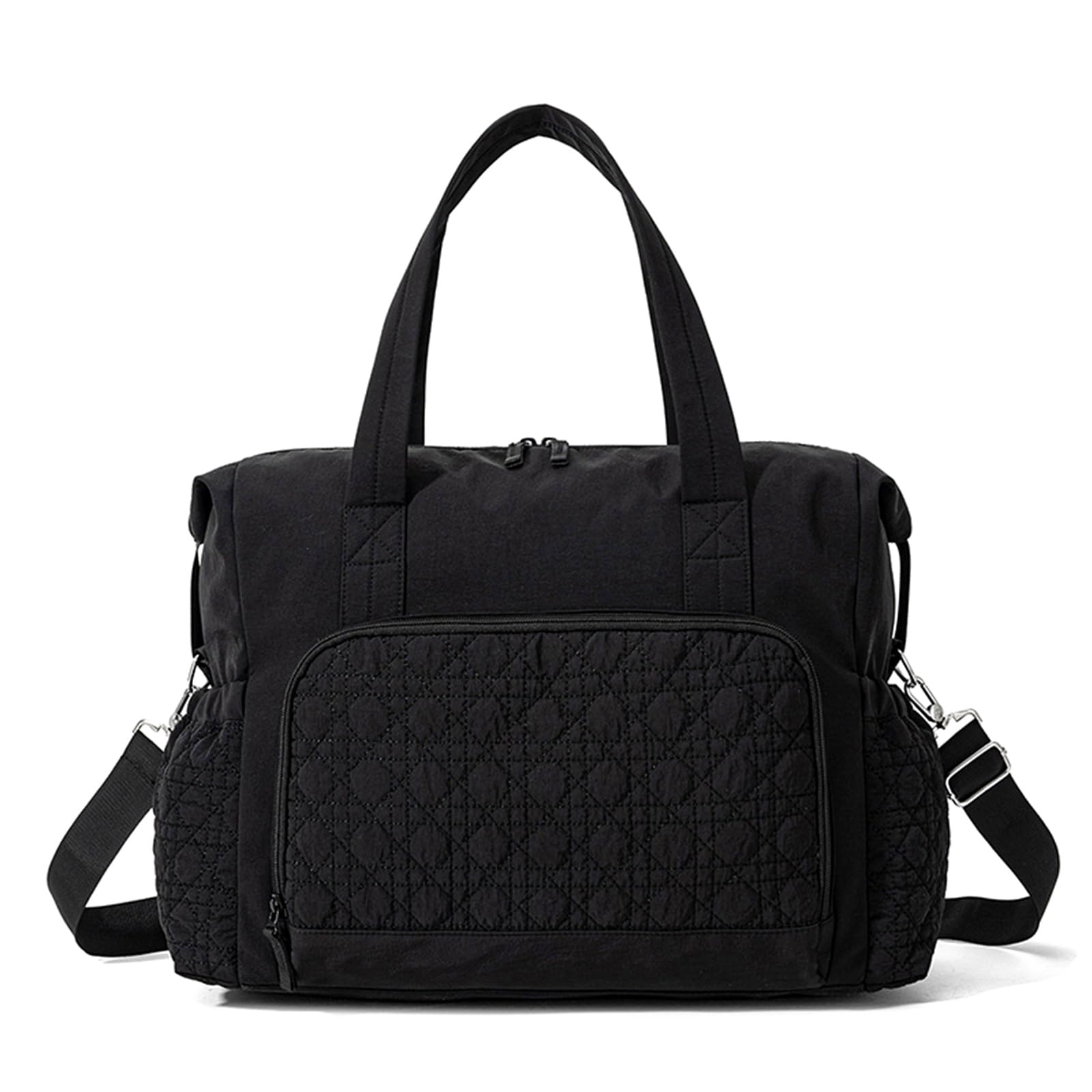 HUA ANGEL Bolsa de lona de 40 l para mujeres y hombres, gran bolsa de viaje con bolsa húmeda, bolsa de gimnasio, bolsa para yoga, fin de semana, noche, viaje de negocios, Negro , Clásico