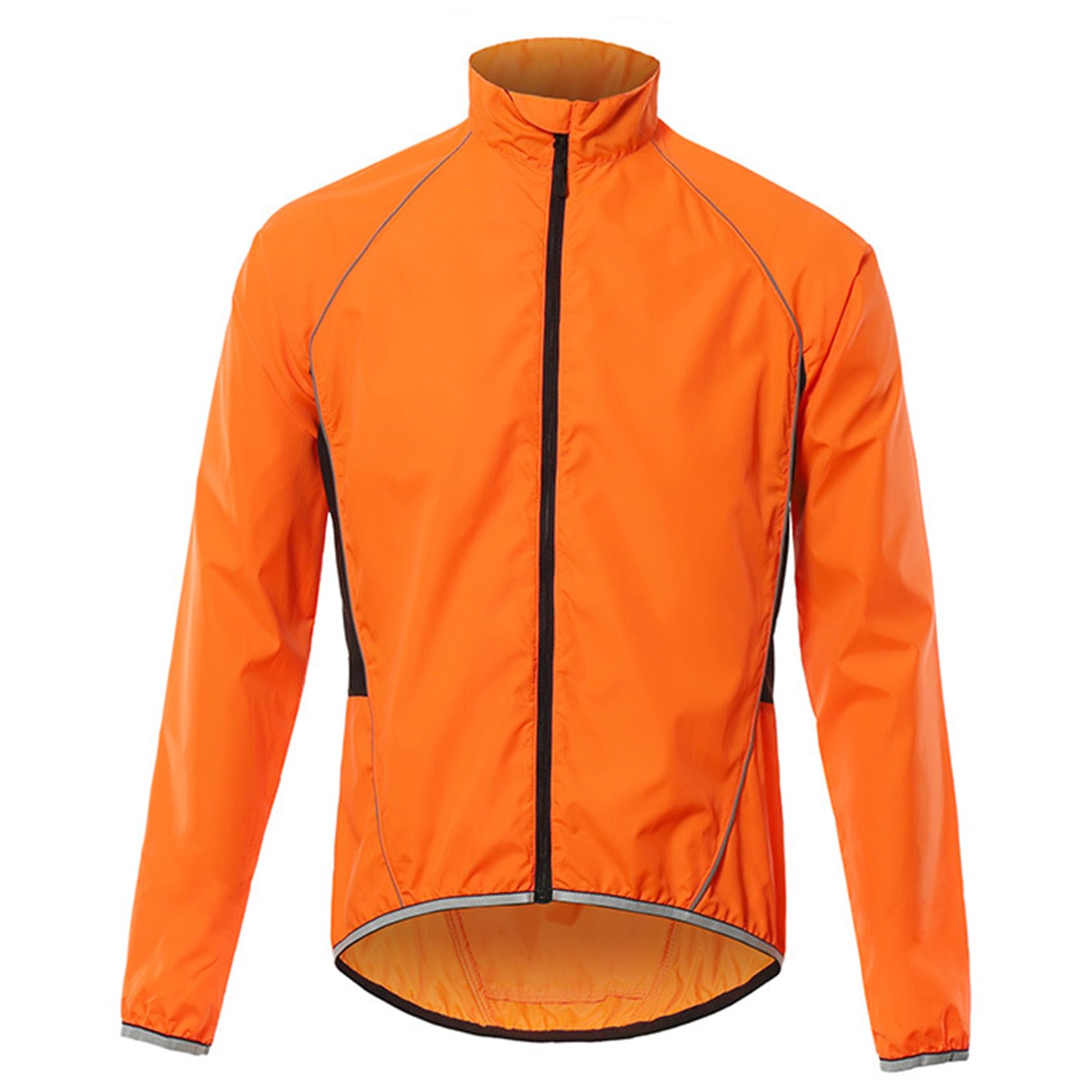 Rowerowe kurtki rowerowe Męska kurtka jeździecka Koszulka rowerowa Wiatroodporny wodoodporny płaszcz przeciwdeszczowy Odblaskowy sportowy płaszcz do biegania,Orange-ASIA2XL/EURXL