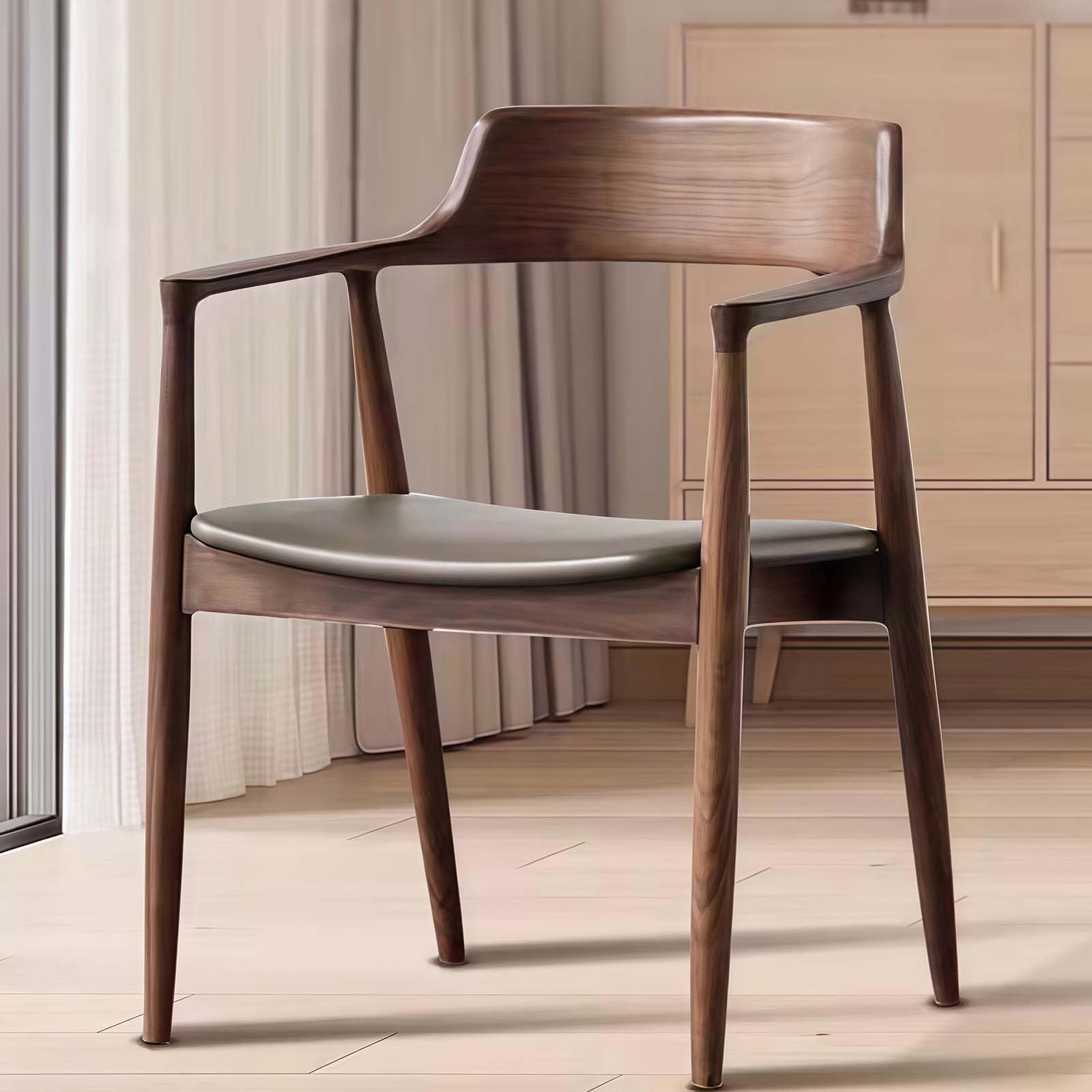 MidCentury - Tavolo da pranzo rotondo moderno in legno massello con base a V e design salvaspazio, facile da montare, ideale per sala da pranzo e soggiorno, 80 cm, set da 4 pezzi