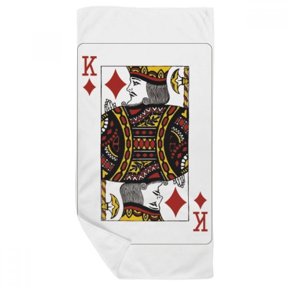 Gant de toilette long et serviette de bain cartes à jouer 35x70