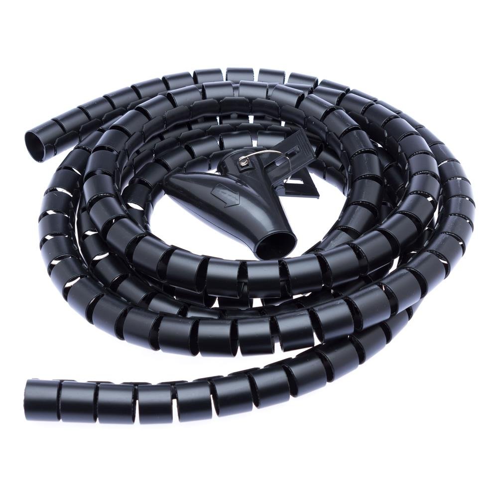 Connect IT ci-514 Cable Management Black Cable Protector – Cable Protectors (Cable Management, Black, 2.5 m, 2 cm)
