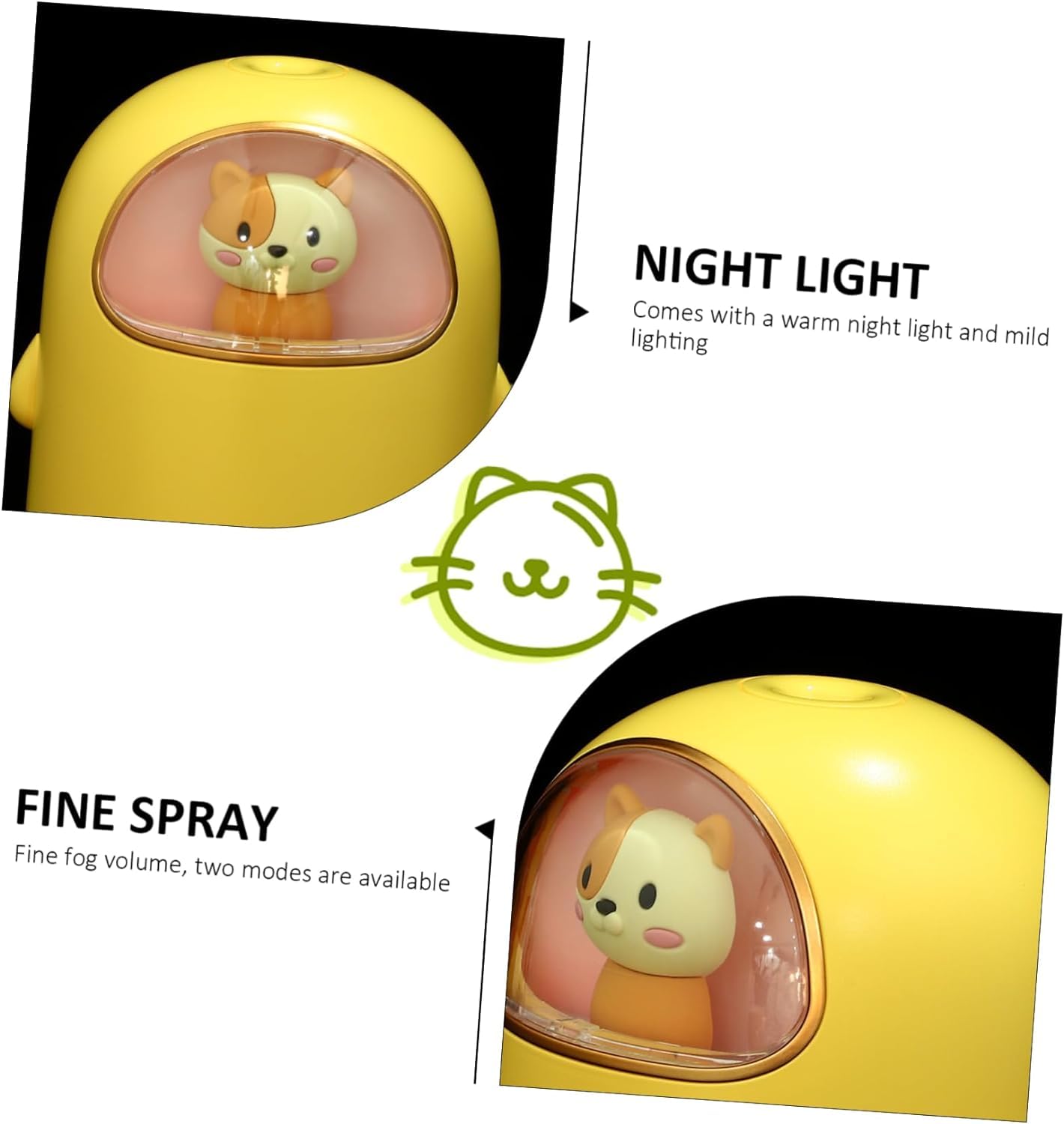Do użytku domowego 2 szt. Kosmiczny kot nawilżacz Mini nawilżacz Usb ołówkowy nawilżacz Mini nawilżacz na biurko nawilżacz z diodami LED Mini powietrze wyparne