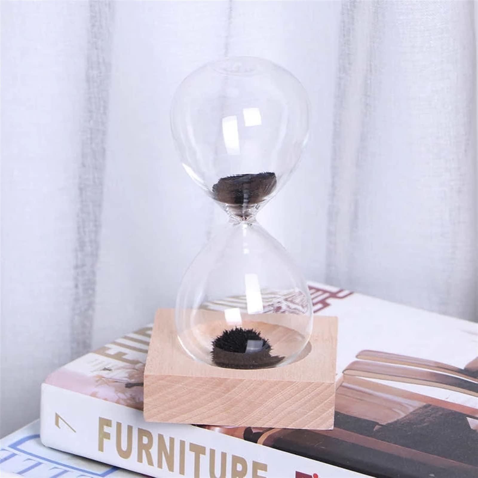 Reloj de Arena Temporizador de Reloj de Arena de Cristal de Escritorio con Base for decoración del hogar, Regalo, Reloj de Arena, decoración del hogar Reloj de Arena(10min)