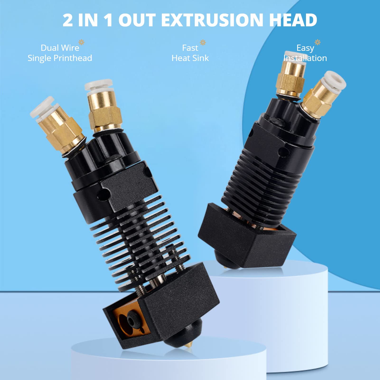 3D-Drucker Extruderkopf 2-in-1 Doppelzahn - Für Ender 3 & CR-10 Serie