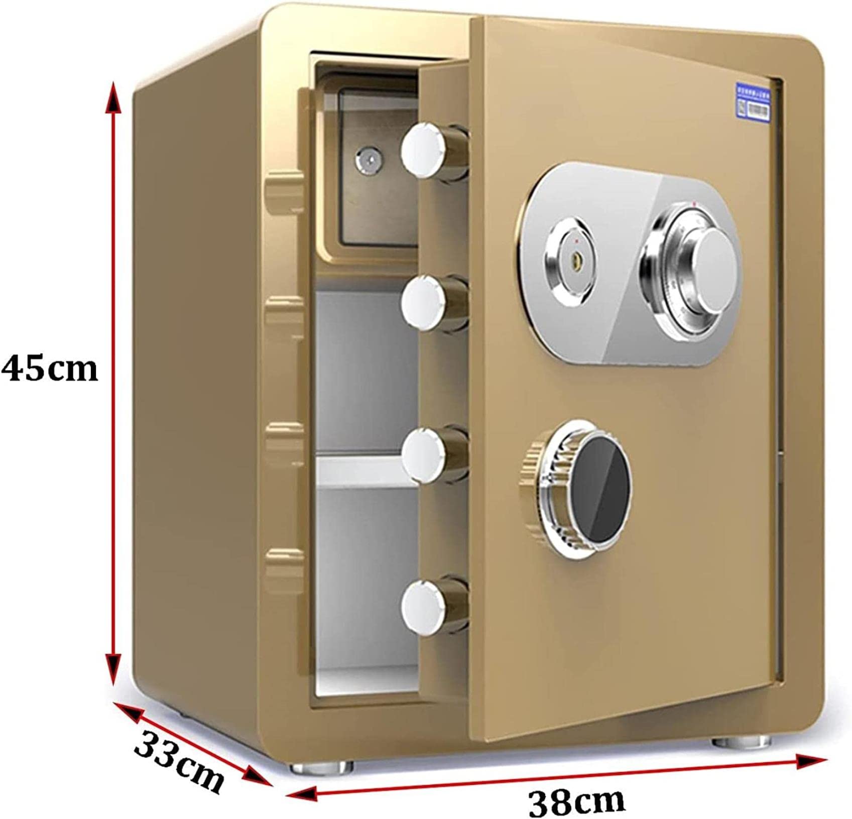 RLKHXBS Safe, Safety Home Office Cabinet Mechanical Password Lock Box Large Capacity,Brown
