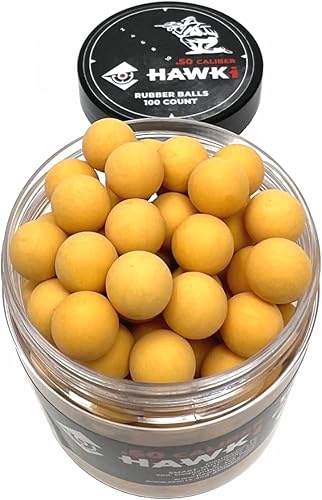 Miniatura 55 de Hawki - Pelotas de goma reutilizables de 0.50 o .43 cali, bolas de goma suave, menos letales para pistolas de paintball negro x 100