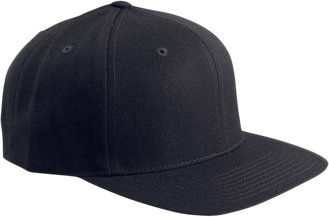 6-Panel Structured Flat Visor Classic Snapback, OS, Black