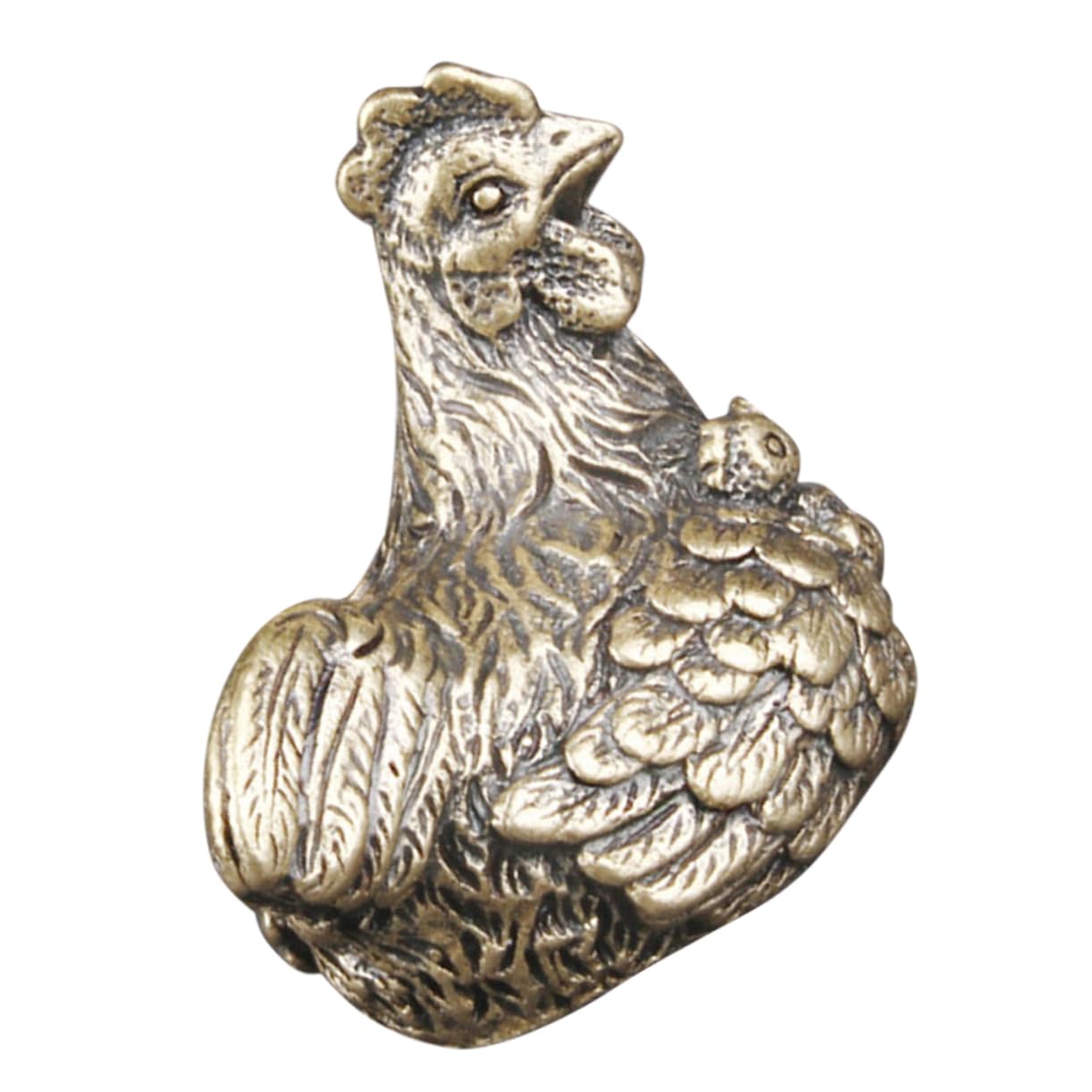 Generic Mosiężna ozdoba na kurę Vintage miedziana statua kury chiński zodiak figurka zwierzątko dekoracje na biurko biuro Feng Shui kolekcjonerska rzeźba