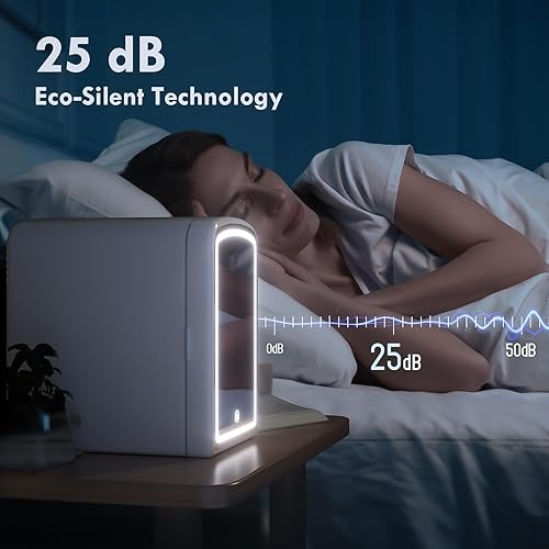 Miniatura 5 de Mini refrigerador para el cuidado de la piel de 4L con espejo LED regulable, refrigerador de belleza portátil para maquillaje, cosméticos,
