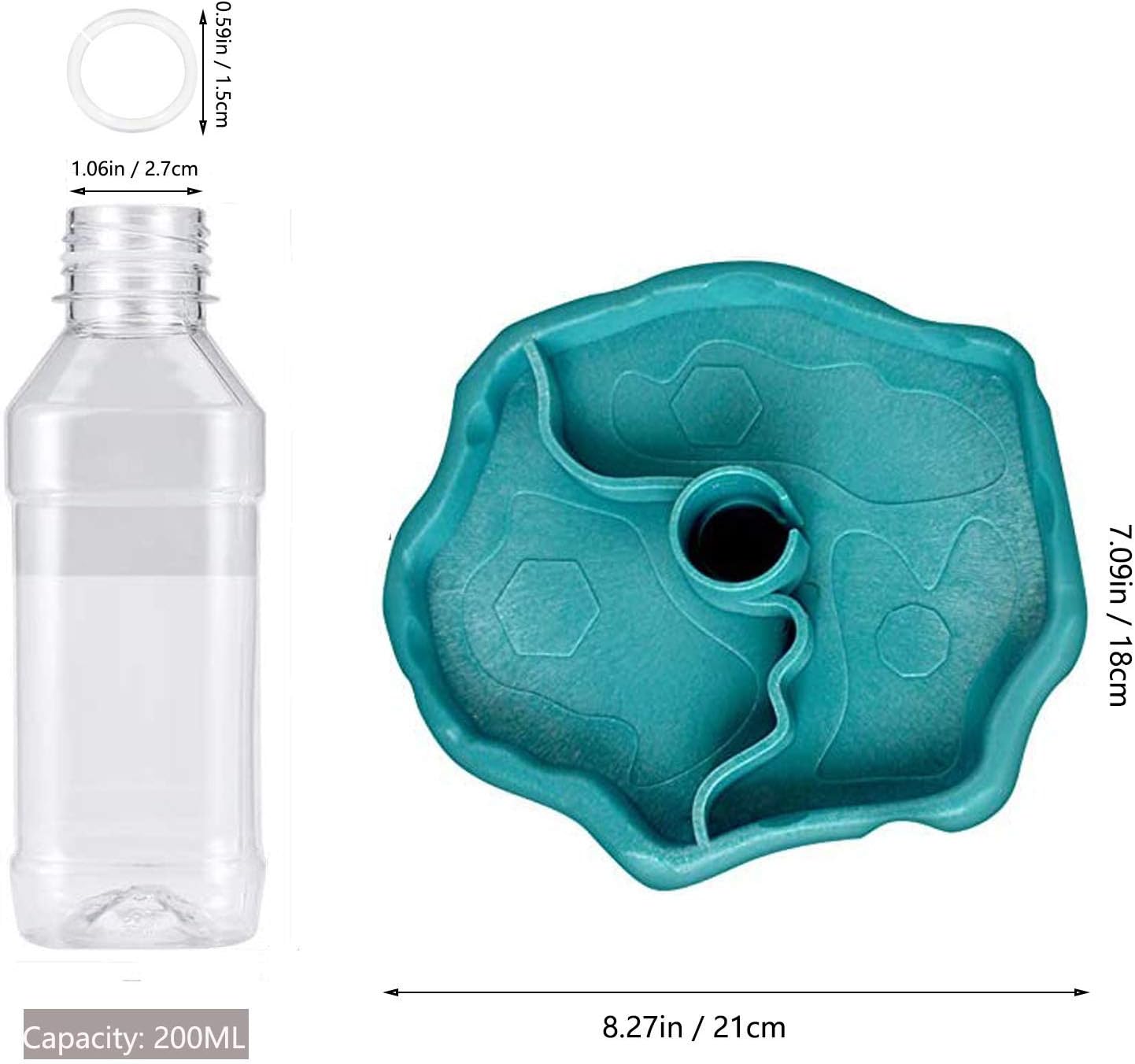 X-zoo Bowls for Reptiles Amphibians, Reptile Supplies Turtle Accessories 2 IN 1 Reptile Feeding Dish Automatic Dispenser Tortoise Water Dish, Lake Blue