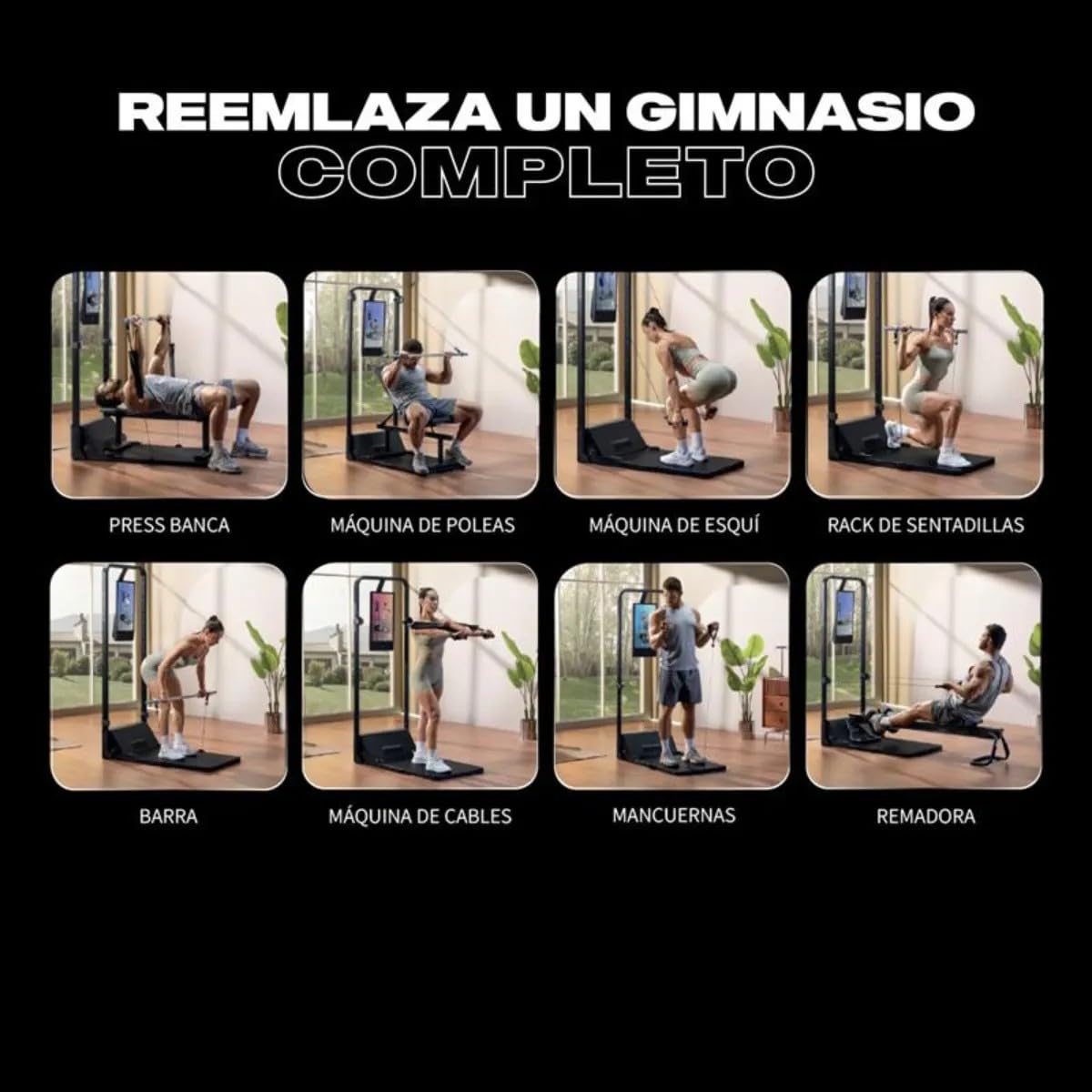 Speediance Gym Monster 2 - Gimnasio en Casa Inteligente Todo en Uno con Resistencia Digital de 100kg, Máquina de Poleas Dual, Banco Ajustable y Pantalla Entrenamiento IA, + 700 Entrenamientos Guiados