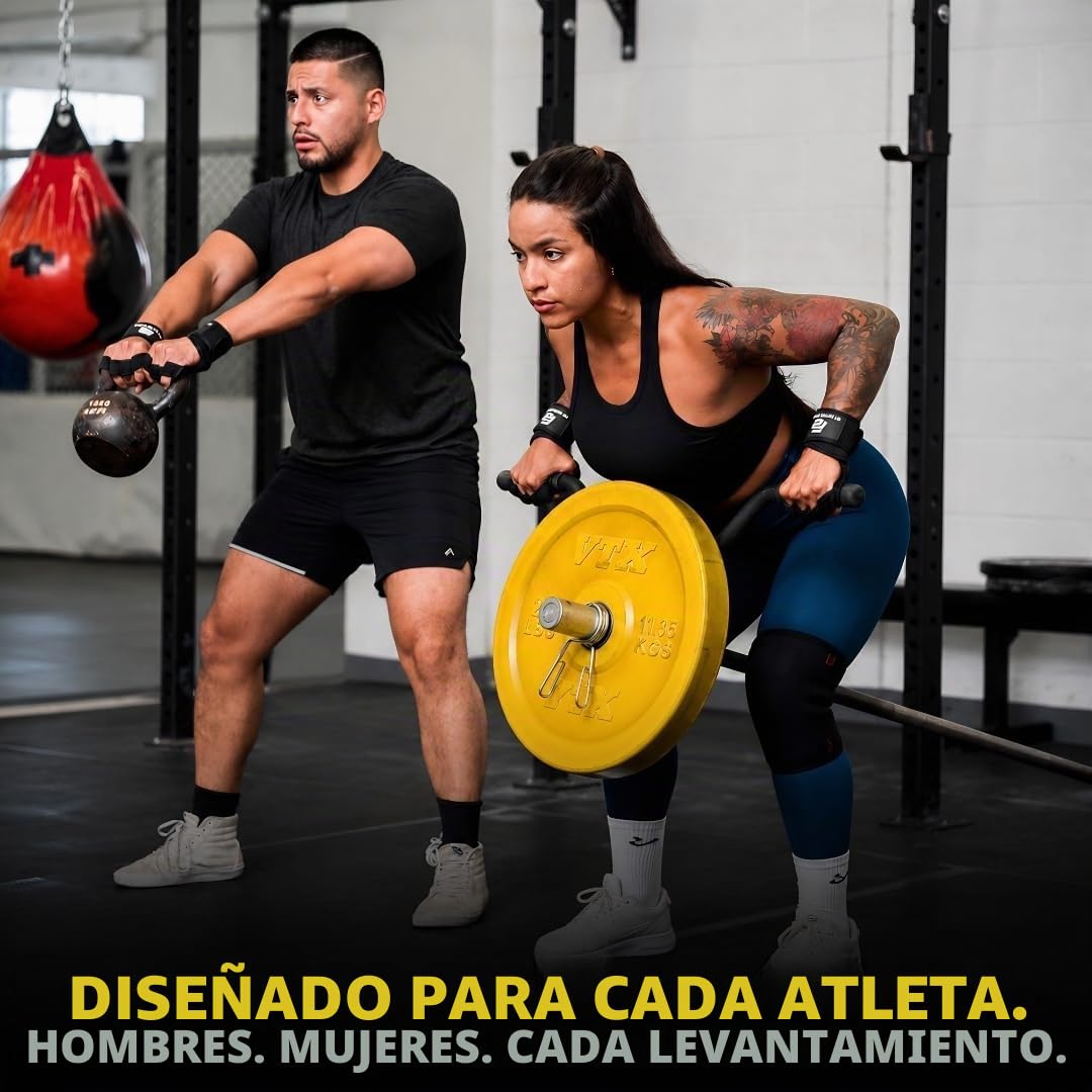 Guantes para levantamiento de pesas, transpirables, con muñequeras, protección completa de la palma, agarre extraIdeales para dominadas, entrenamientos de cross, fitness, entrenamiento diarios y levantamiento de pesas.Unisex.