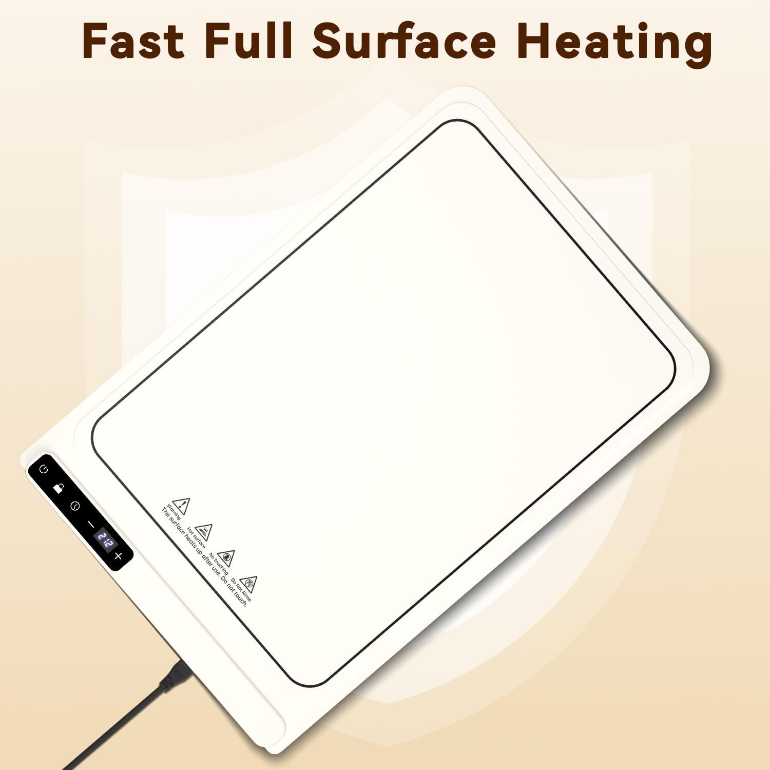 Food Warming Mat - 7 Level Temperature flash heat Silicone Electric Warming Tray，rolled-up food warmer