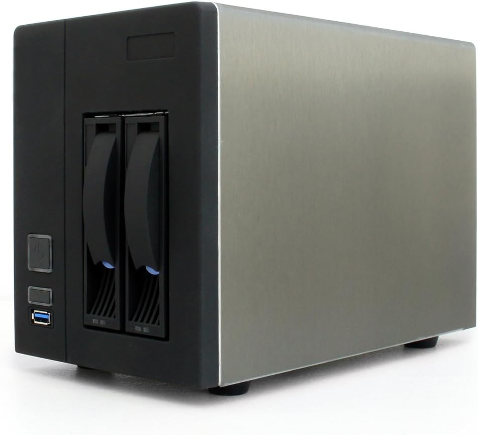 2-Bay NAS 3.5" SATA HDD Hot-Swap Premium Mini-ITX NAS Cloud Storage Enclosure with 150W 1U Flex PSU