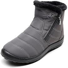 Boojoy Shoes, Winter Lightweight Snow Boots Non-Slip Ankle Boots Warm Outdoor Walking Warm Shoes Grey-a,7