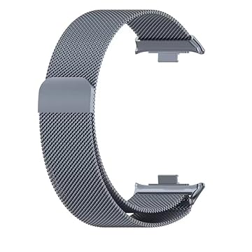 FIT IT Pulseira de Metal Milanês com Fecho Magnético para Xiaomi Redmi Watch 5 e Watch 4 (Cinza, Redmi Watch 4)