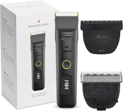 Brio Beardscape V2 Black Bundled with Zero Blade & Body Blade, Featuring Adjustable Ceramic Blade & Length Guards, a Complete Kit for All Your Grooming Needs