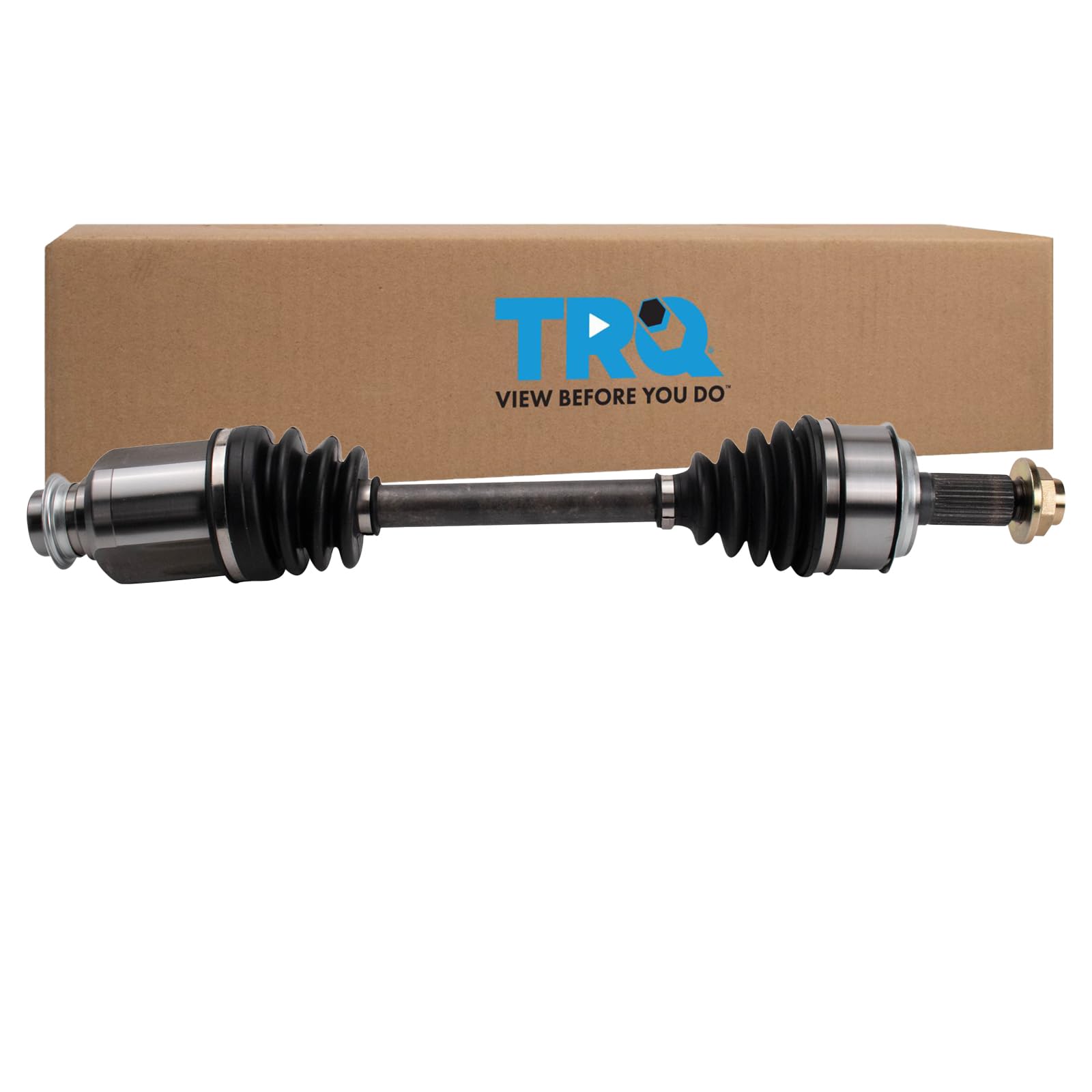 TRQ Front Right CV Axle Assembly Passenger Side Neoprene Boots Compatible with 2015-2017 Honda Accord L4 2.4L Automatic CVT