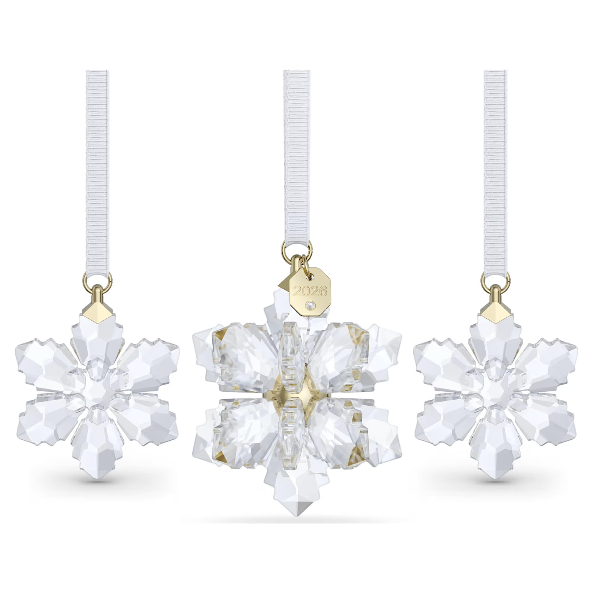 Swarovski Ornaments White/Gold Swarovski Annual Edition 3D Ornament Set 2026 6.1 X 4.6 X 4.6Cm, 3.9 X 5.4 X 0.8Cm