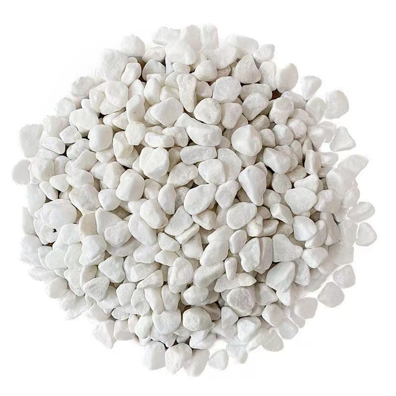 White Polished Pebbles for Plants, 4.4 LB Decorative River Rocks for Succulents and Cactus, Natural Gravel Stones for Flower Pots, Vases, Aquarium, Terrarium and Outdoor Garden Decor