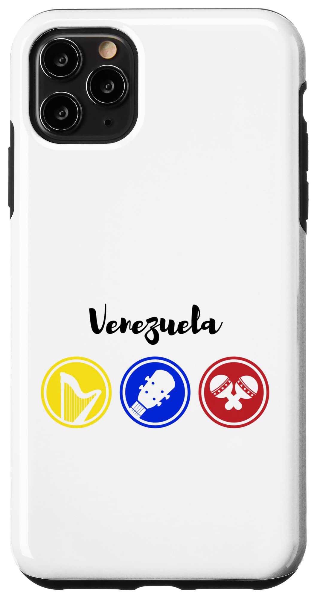 iPhone 11 Pro Max アルパ、クアトロとマラカスベネズエラの伝統楽器 arpa cuatro y maracas Venezuela  スマホケース