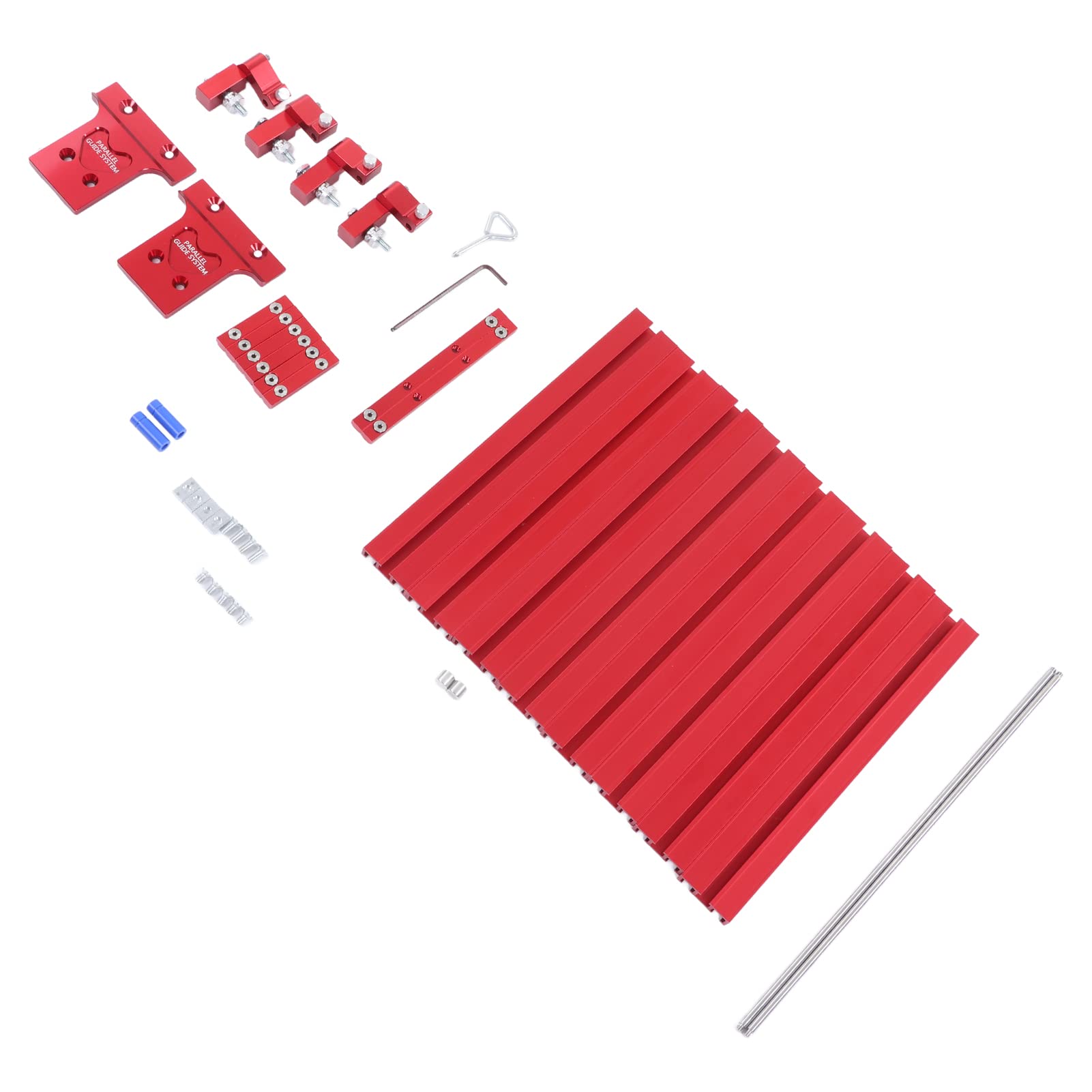 FTVOGUE Juego de Rieles Guía Paralelos Riel Guía de Sierra Circular de Aleación de Aluminio Barras Deslizantes de 375 Mm y 153 Mm 4 Topes Límite para Carpintería Grabado Diseño de Corte