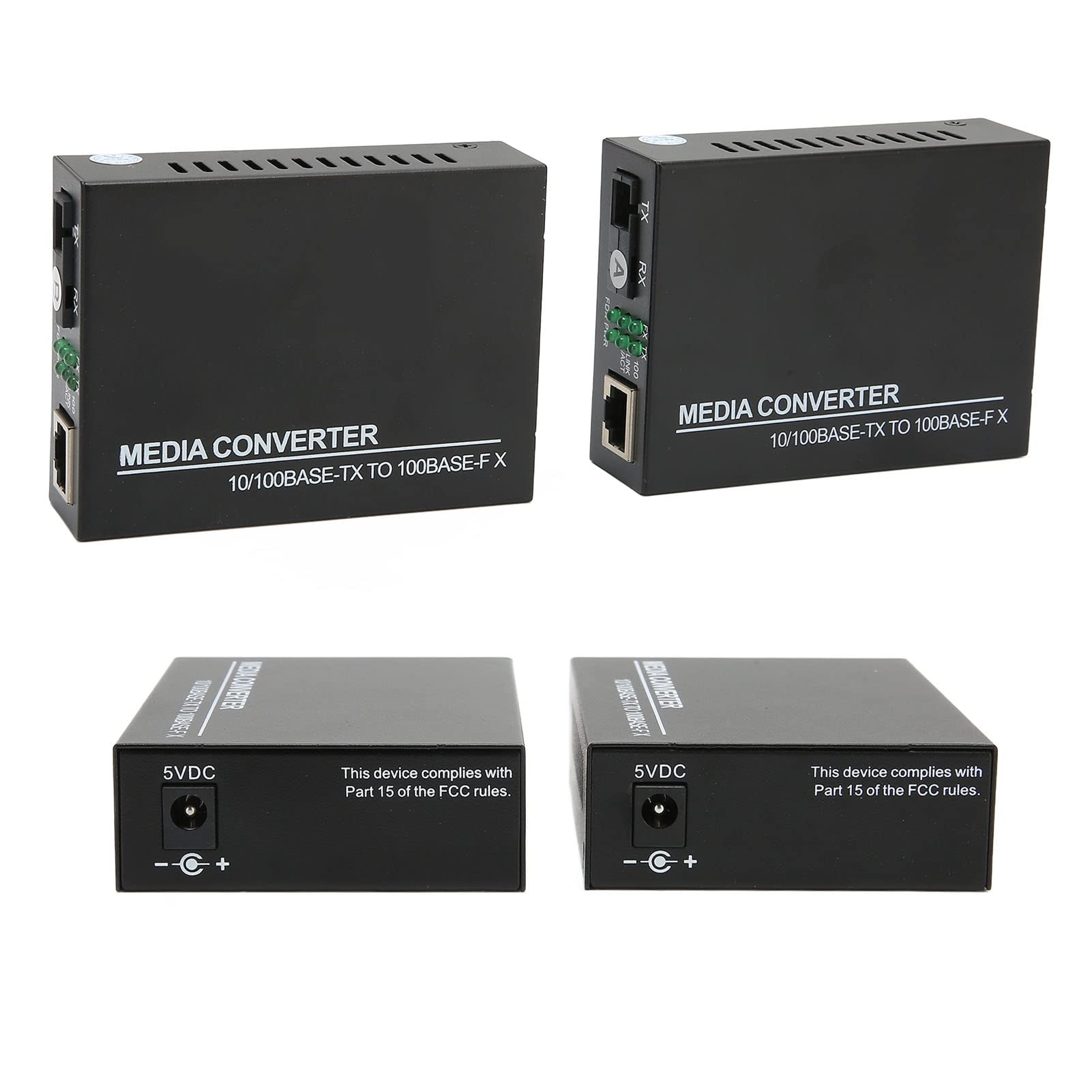 Annadue Convertisseur de Média Fibre Ethernet, RJ45 vers 100Base FX, Émetteur-Récepteur SC Monomode Intégré, 10/100M, Jusqu'à 25 Km
