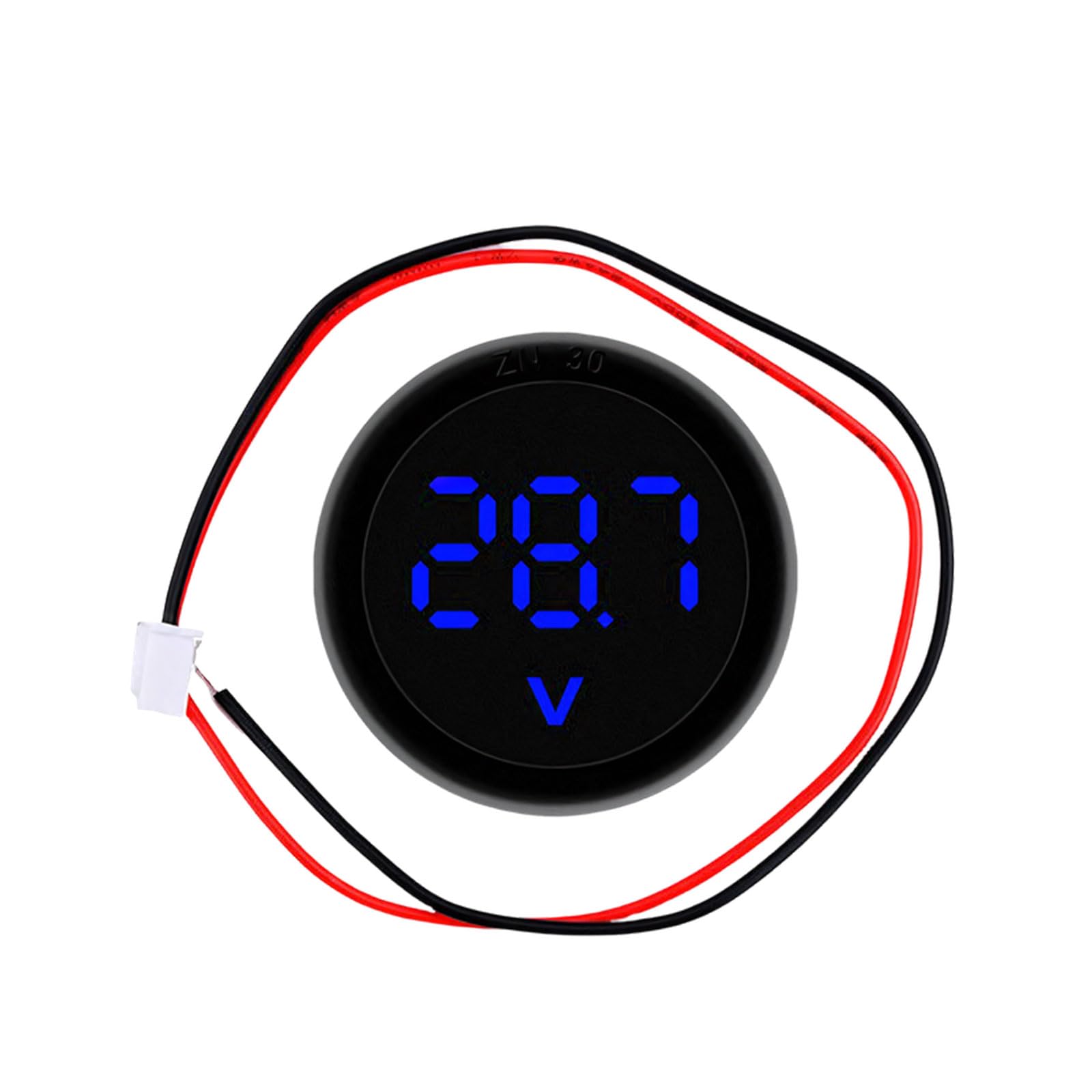 Pxzh Blue 2 Wire Digital Voltages Display Meter 4 To 100V High Accuracy Voltmeter For Power Supply And Testing Digital Voltages Meter Round Display Voltmeter For Electrical Testing And Industrial