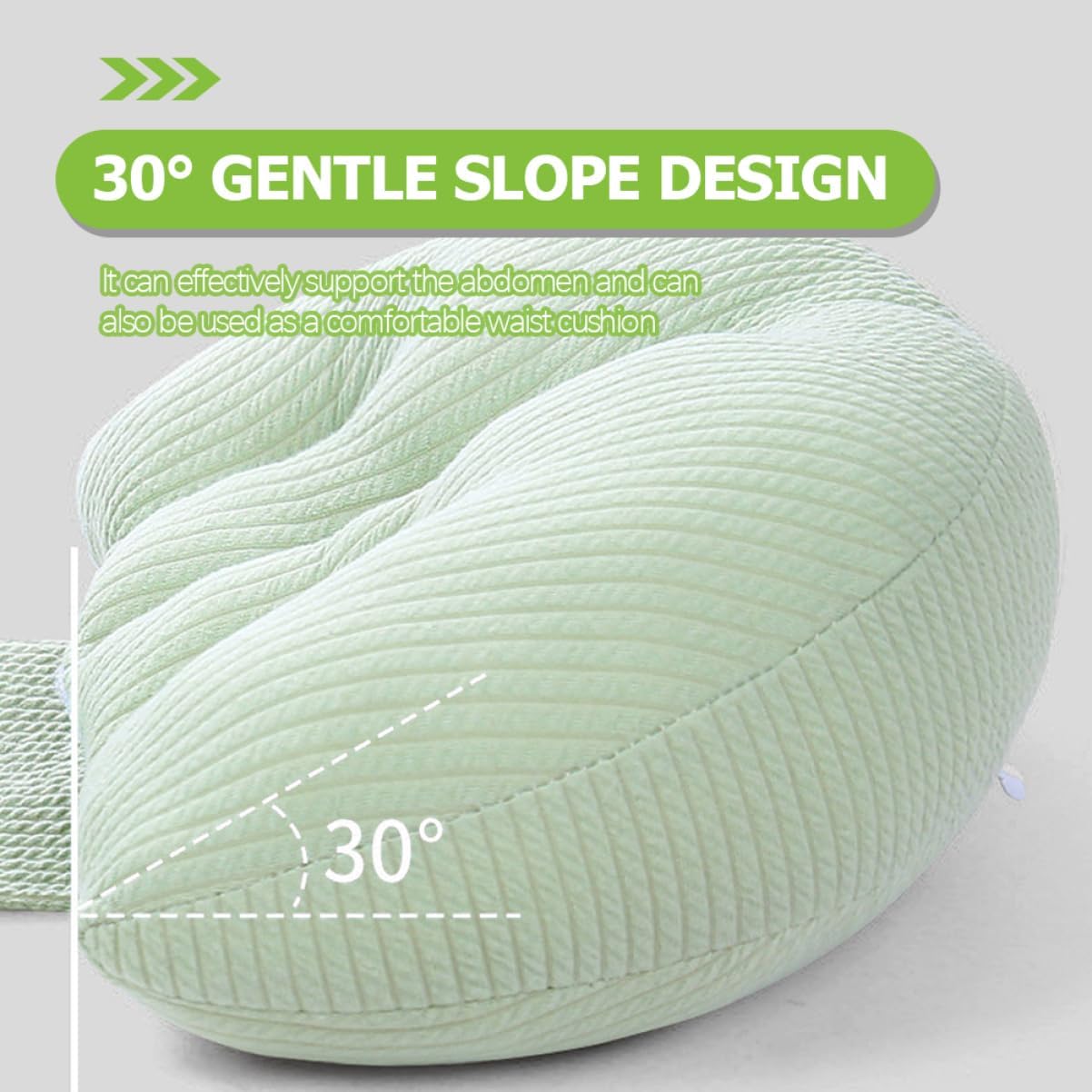 Alipis Shaped Maternity Pillow for Pregnant Women Ergonomic Abdominal Support Cushion Comfortable Lumbar Support for Side Sleeping Expecting Moms